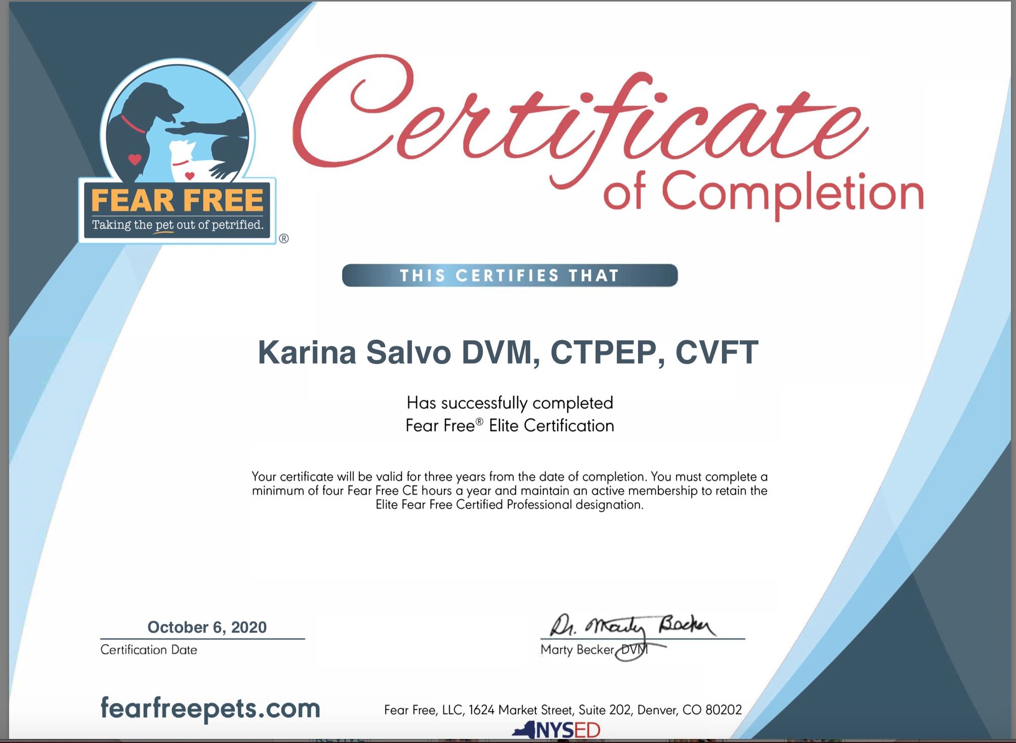 Fear free store certification